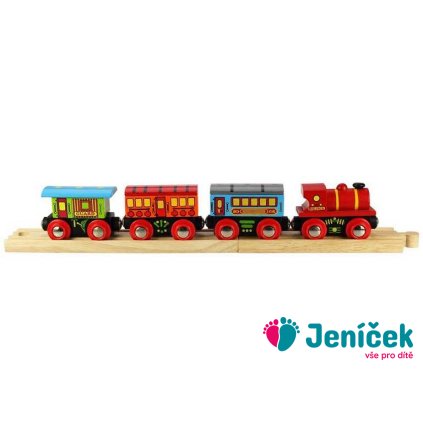 Bigjigs Rail Osobní vlak + 2 koleje