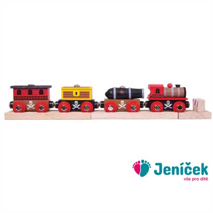 Bigjigs Rail Pirátský vlak + 3 koleje