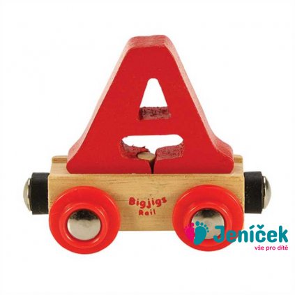 Bigjigs Rail Vagónek dřevěné vláčkodráhy - Písmeno A