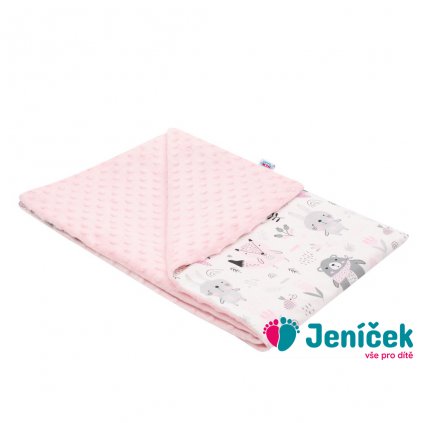 Dětská deka z Minky New Baby Medvídci růžová 80x102 cm