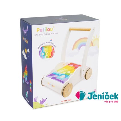 Le Toy Van Petilou Vozík s duhovými kostkami