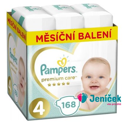 PAMPERS Premium Care 4 MAXI 168 ks (9-14 kg) MĚSÍČNÍ ZÁSOBA – jednorázové pleny