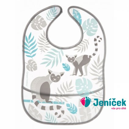 Canpol babies Plastový bryndák s kapsičkou Jungle - šedý