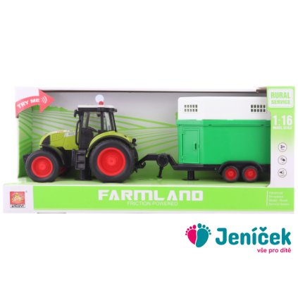 Traktor s přívěsem na koně baterie