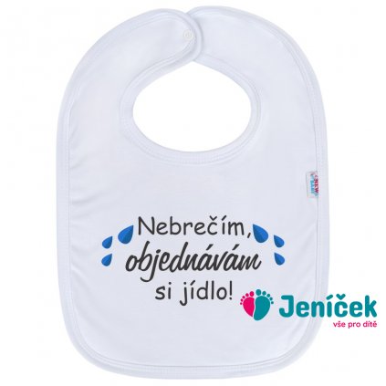 Kojenecký bavlněný bryndák New Baby Nebrečím objednávám si jídlo!