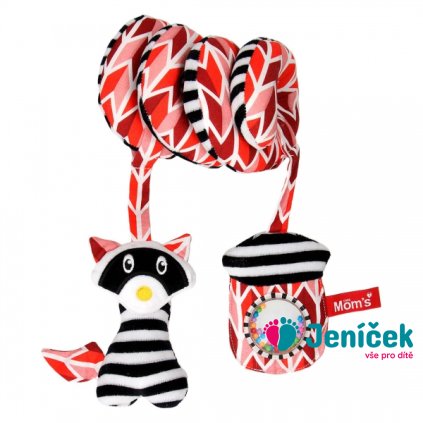 Hencz Toys Edukační hračka Hencz s chrastítkem a zrcátkem, ShopHop - spirálka - červená