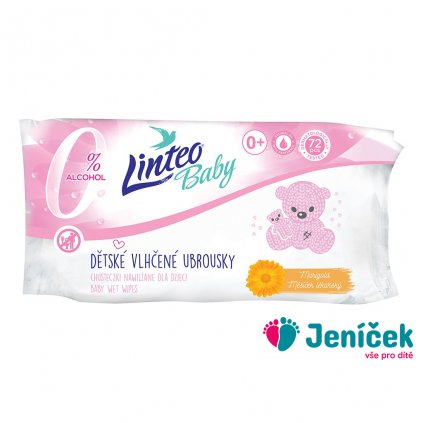 Dětské vlhčené ubrousky s měsíčkem lékařským Linteo Baby 72 ks Soft and cream