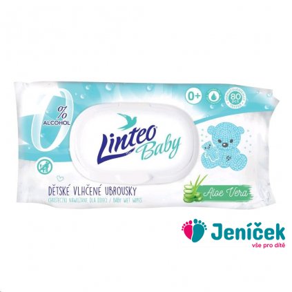 Dětské vlhčené ubrousky Linteo Baby s Aloe Vera 80 ks