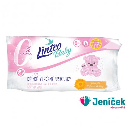 Dětské vlhčené ubrousky s měsíčkem lékařským Linteo Baby 120 ks Soft and cream