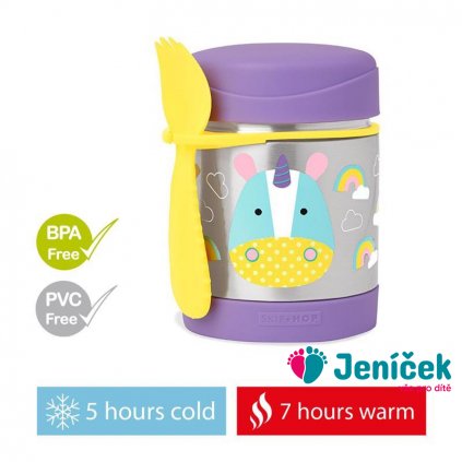 SKIP HOP Zoo Termoska na jídlo se lžičkou/vidličkou Jednorožec 325 ml, 3r+