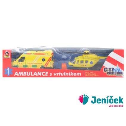 Sada ambulance + vrtulník se světlem a zvukem