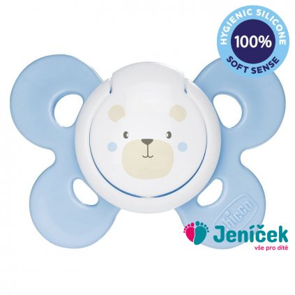 CHICCO Šidítko Physio Comfort silikonové chlapec - méďa 1 ks, 0-6 m