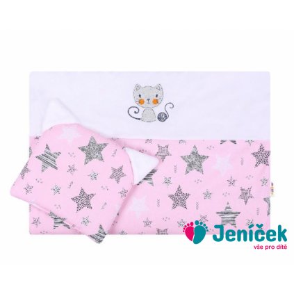 Dětská sada do kočárku Baby Nellys ® STARMIX, růžovo-bílá