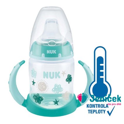 Kojenecká láhev na učení NUK s kontrolou teploty 150 ml zelená