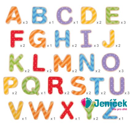 Bigjigs Toys Magnetická barevná abeceda (velká písmena)