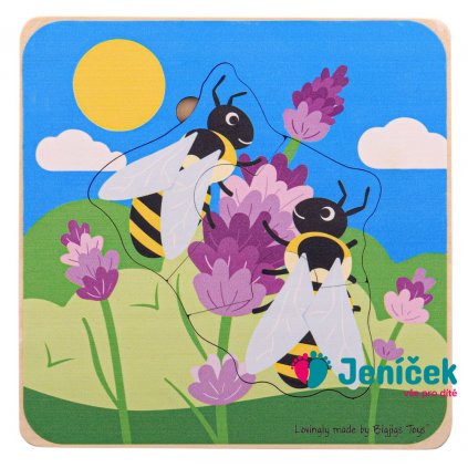 Bigjigs Toys Vkládací puzzle životní cykly včely