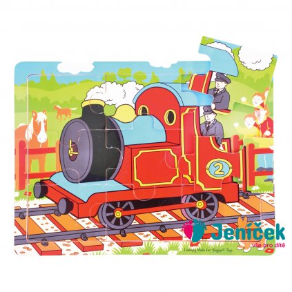 Bigjigs Toys Dřevěné puzzle vlak 9 dílků