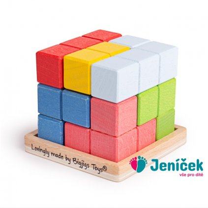 Bigjigs Toys Dřevěná skládací kostka