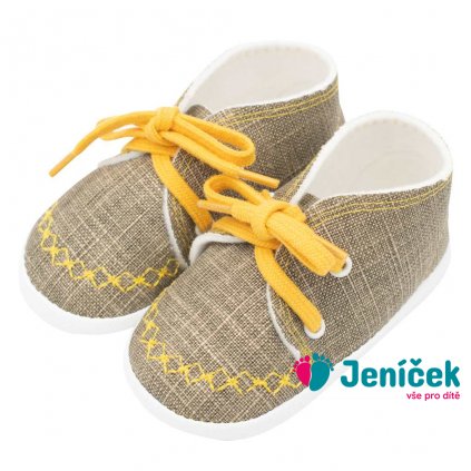 Kojenecké capáčky tenisky New Baby jeans mustard 0-3 m
