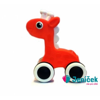 Edukační hračka, tahací Maxi Žirafka, 15,3 x 18,3 cm - oranžová