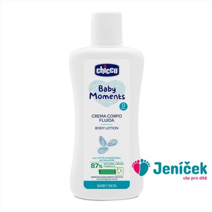 CHICCO Mléko tělové Baby Moments 87 % přírodních složek 200 ml