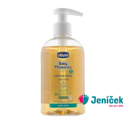 CHICCO Mýdlo na ruce tekuté se zeleným čajem Baby Moments 96 % přírodních složek 250 ml