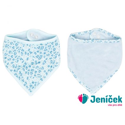 Bebe-Jou Bandana slintáček Bébé-jou Leopard Blue 2ks