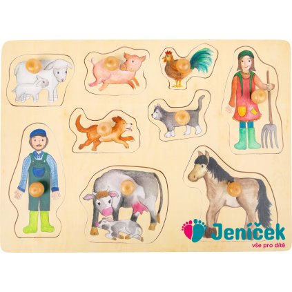 small foot Dřevěné puzzle Život na farmě