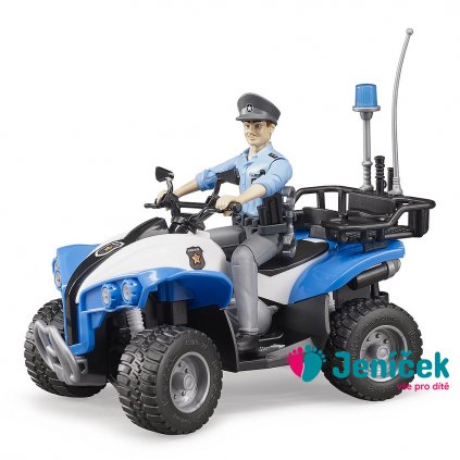 Bruder BWORLD modrá čtyřkolka policie s figurkou