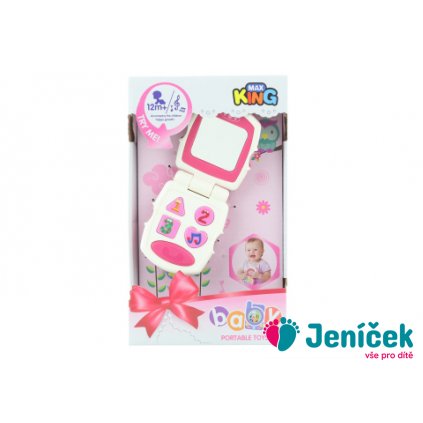 Baby telefon růžový na baterie
