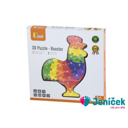 3D Puzzle - Kohout s písmenky