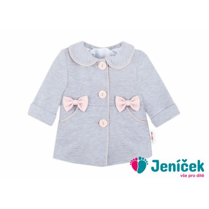 121878 208397 baby nellys kojenecky bavlneny kabatek s maslickami sedy