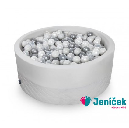 suchy basen velvet okragly z pileczkami gray