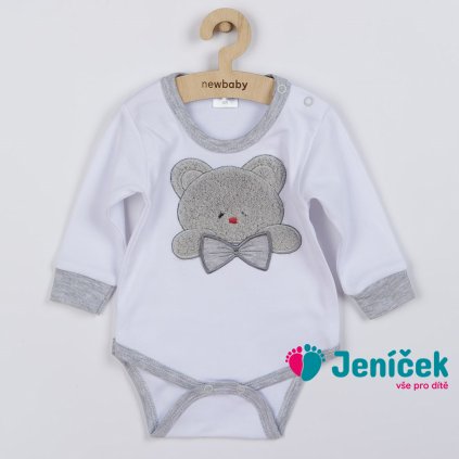 Luxusní kojenecké body s dlouhým rukávem New Baby Honey Bear s 3D aplikací