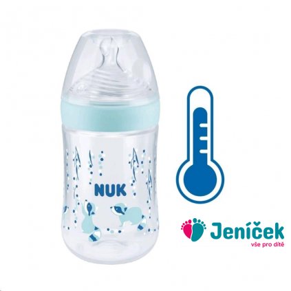 Kojenecká láhev NUK Nature Sense s kontrolou teploty 260 ml modrá