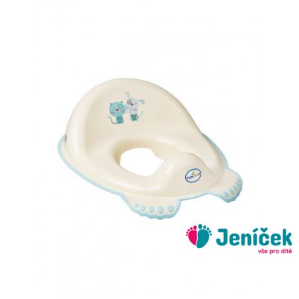 Dětské sedátko na WC protiskluzové Pejsek a Kočička žluté