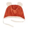 Mamatti Čepička s oušky na zavazování Velvet, Baby Fox - hnědá