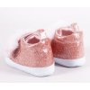 Kojenecké boty/capáčky lakýrky Girl s kožešinou YO ! - růžový brokát