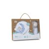 INTERBABY | SET - OSUŠKA froté 100x100 Medvídek spí + PŘÍTULKA - modrá