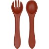 TRYCO Silikonová lžička & vidlička, Dark Rust
