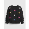 Baby svetr se srdíčky Černá