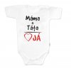 Body krátký rukáv s vtipným textem Baby Nellys, Máma+Táta, bílé