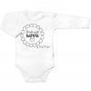Body dlouhý rukáv Made with love, Baby Nellys, bílé