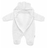 Chlupáčkový overal Luna s kapucí + rukavičky, Baby Nellys, Medvídek, bílý