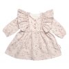 Kojenecké šaty dlouhý rukáv s volánky Sára, bavlna, Mrofi, cappucino, vel. 80