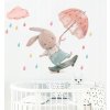 Nálepky, dekorace na zeď Tulimi - Králíček s deštníkem
