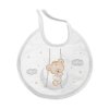 INTERBABY | OSUŠKA froté Medvídek na houpačce + bryndák - bílo/šedá