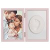 Sada na otisk miminka -dvojitý rámeček s modelínou pro otisk ručičky nebo nožičky, růžový