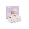 Doudou Dárková sada - Sada botiček s chrastítky králíček růžový 0-6 měsíců v