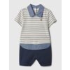 Baby pruhovaný overal Šedá
